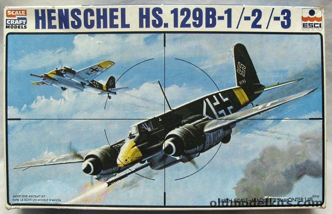 ESCI 1/48 Henschel HS-129 B-1 / 2 / 3, SC-4002 plastic model kit